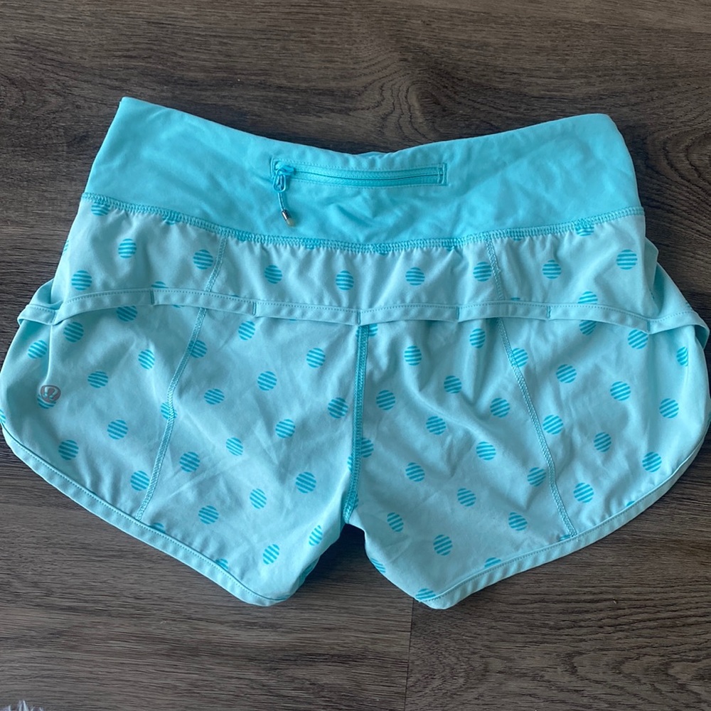 Teal blue Lulu lemon shorts, only worn once, washed and in perfect condition.